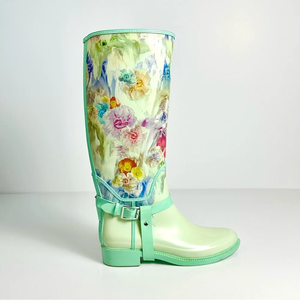 Ted Baker Women’s Floral Rubber Rain Boots  size 37 or U.S. 6